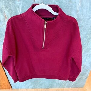 Vero Moda Women's Burgundy Half-Zip Sweater Sweatshirt
